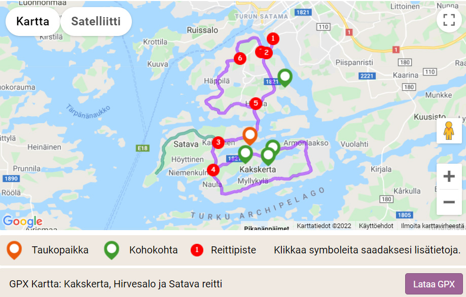 Pyöräreitti: Kakskerta, Hirvesalo ja Satava – Saaristoon siltaa pitkin -  Juoksija