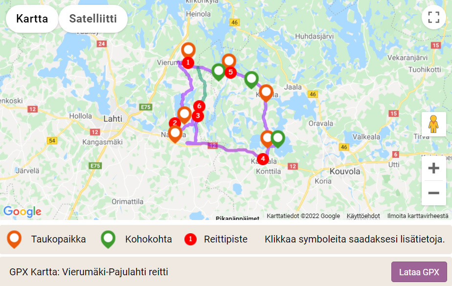 Pyöräreitti: Vierumäen – Pajulahden kierros – urheiluopistolta toiselle -  Juoksija