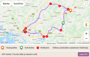 Pyöräreitti: Turusta itään ja takaisin
