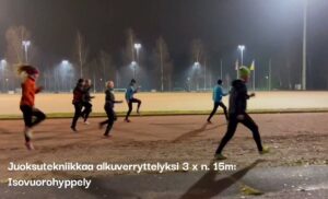 Juoksuringin kevyt intervalliharjoitus 