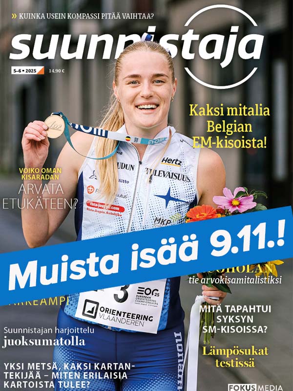 Suunnistaja-lehti isänpäivätarjous 12 kk 40 € (norm. 57 €)